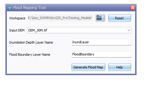 Fig. 112: Flood Mapping Tool window